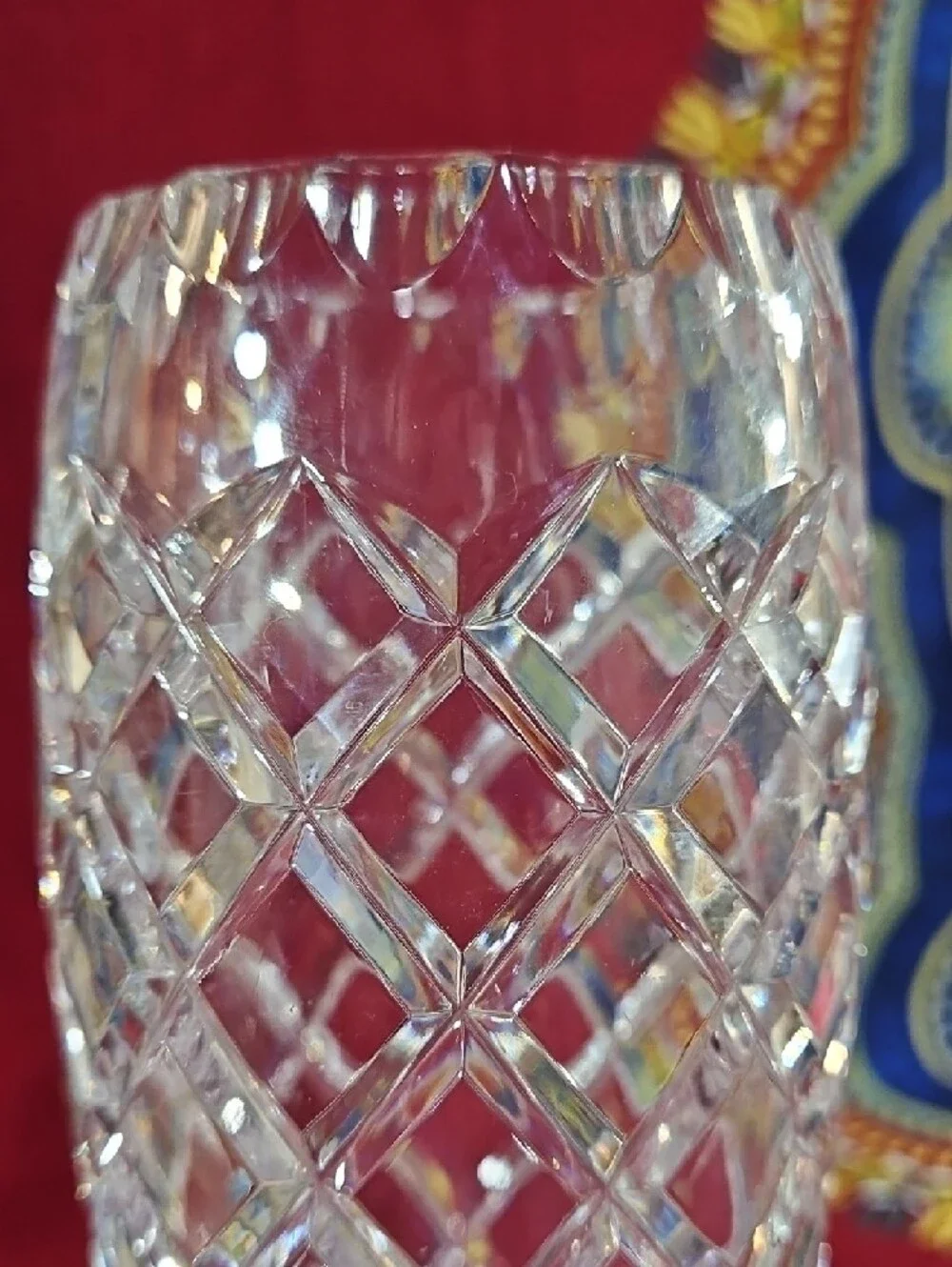 Vintage Kusak Glass Works Hand Cut Crystal Berlin Pattern Bohemian Vase, #1